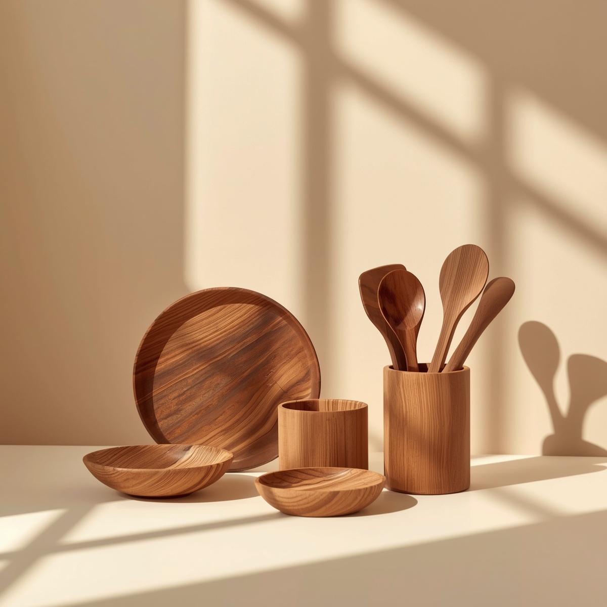 Küchenaccessoires aus Holz im minimalistischen Design von Mine Maison