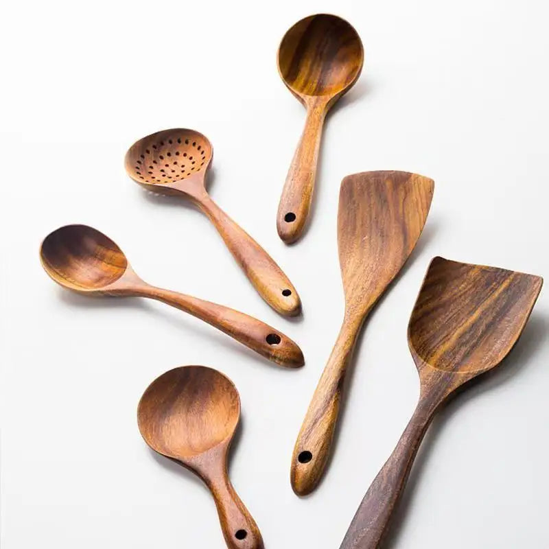 Akazienholz Kochlöffel Langstiel 23,5cm - Hitzebeständig & Pfannenschonend