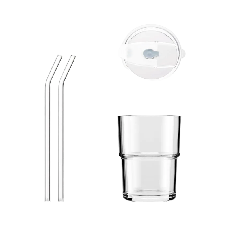 Glas To Go Becher mit Matcha und Deckel